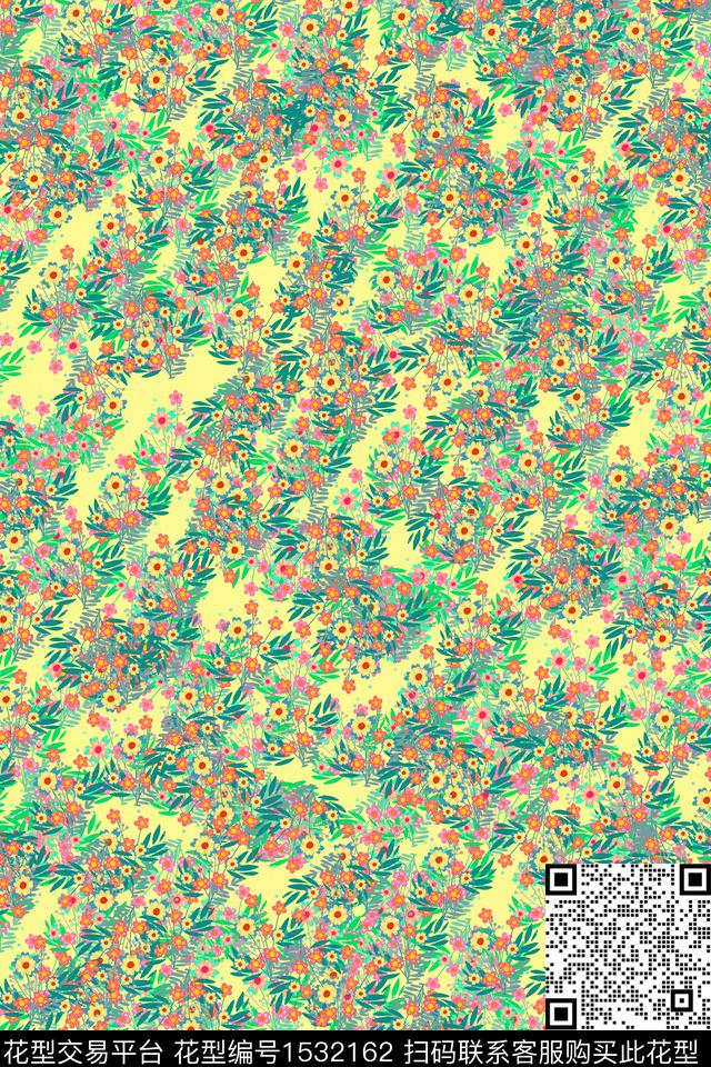 女装花卉小碎花数码印花华亿平台下载（图片编号: 1532162） - 瓦栏（Walan）