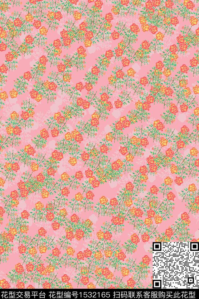 女装花卉小碎花数码印花华亿平台下载（图片编号: 1532165） - 瓦栏（Walan）