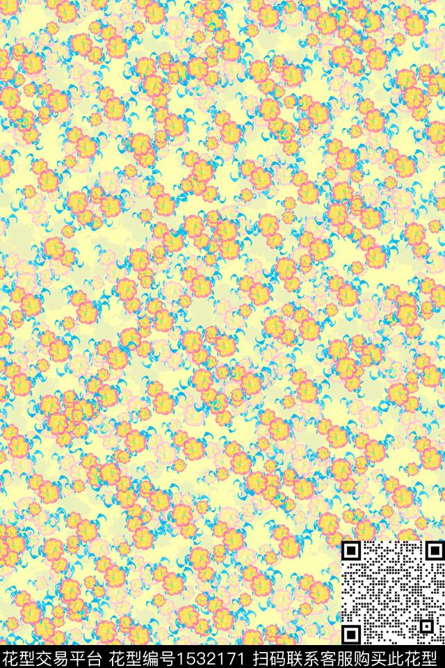 女装花卉小碎花数码印花华亿平台下载（图片编号: 1532171） - 瓦栏（Walan）