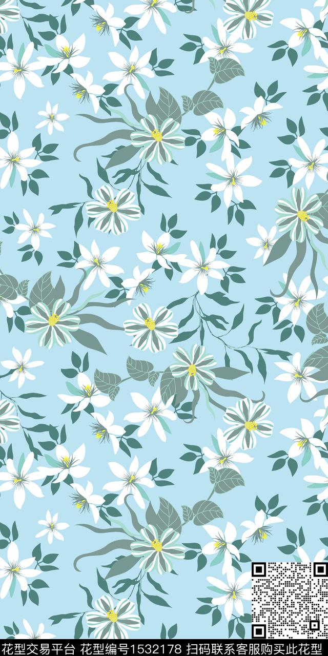 绿植树叶花卉数码华亿平台数码印花华亿平台下载（图片编号: 1532178） - 瓦栏（Walan）