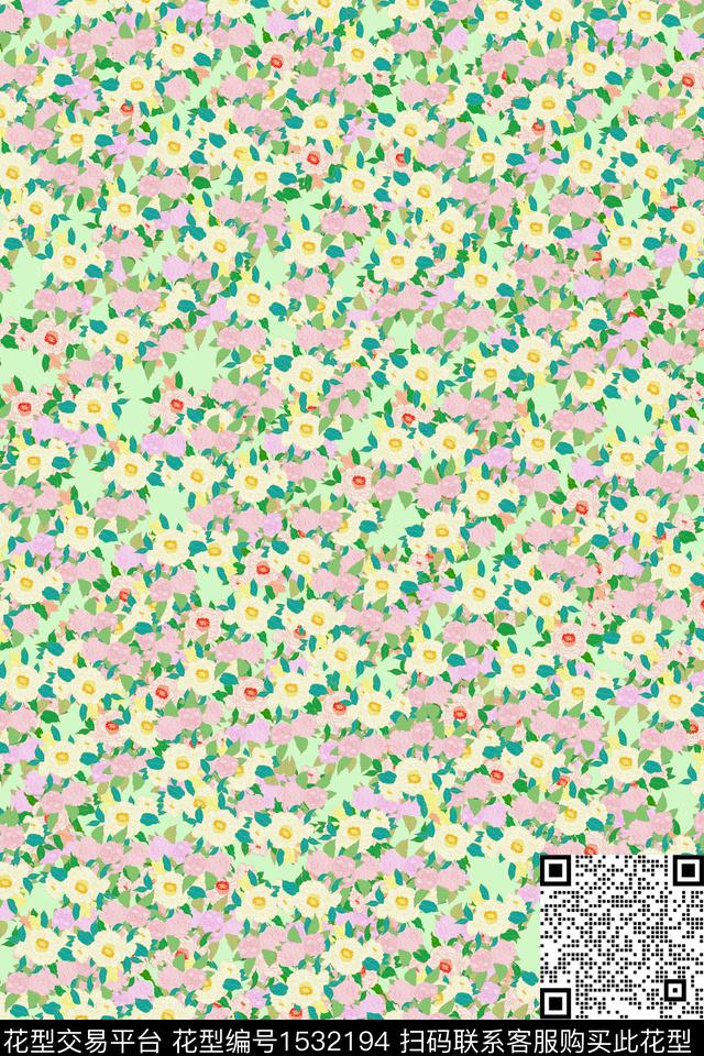 女装花卉小碎花数码印花华亿平台下载（图片编号: 1532194） - 瓦栏（Walan）
