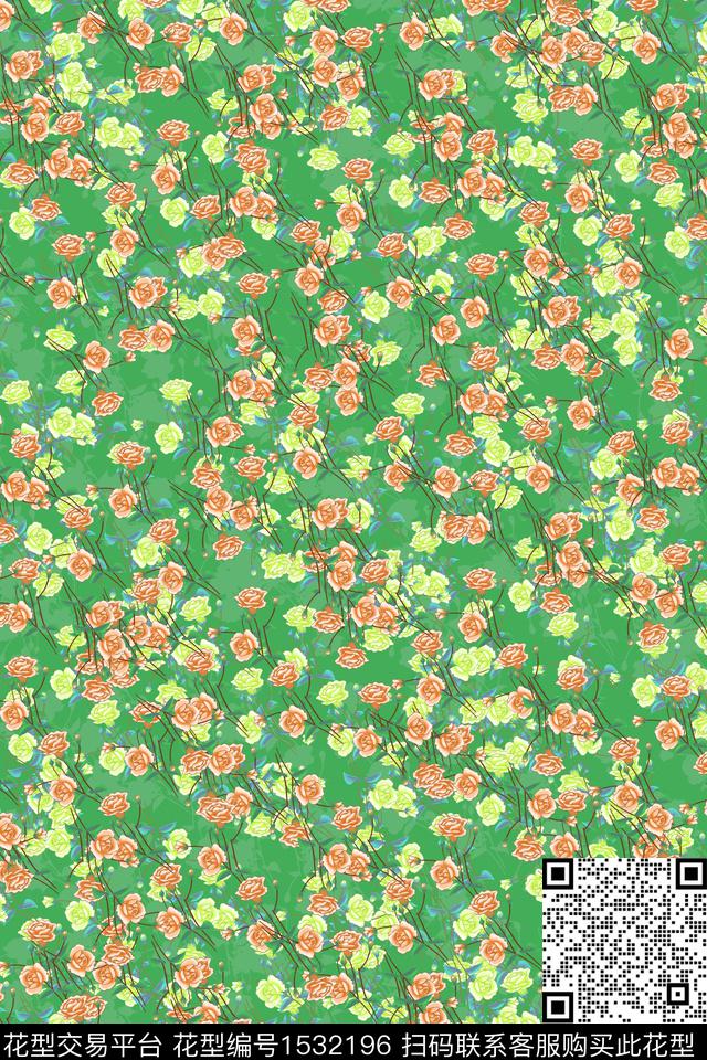 女装花卉小碎花数码印花华亿平台下载（图片编号: 1532196） - 瓦栏（Walan）