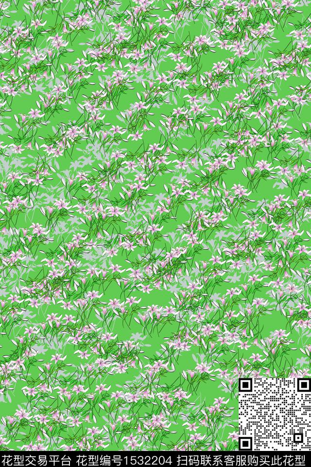 女装花卉小碎花数码印花华亿平台下载（图片编号: 1532204） - 瓦栏（Walan）