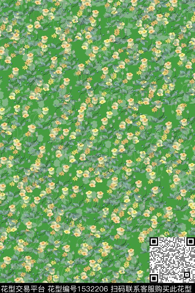 女装花卉小碎花数码印花华亿平台下载（图片编号: 1532206） - 瓦栏（Walan）