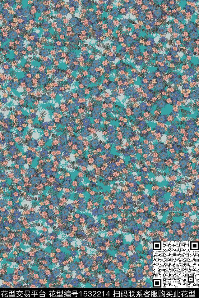 女装花卉小碎花数码印花华亿平台下载（图片编号: 1532214） - 瓦栏（Walan）
