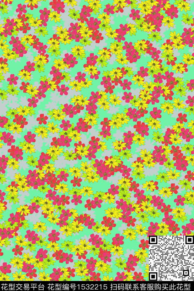 女装花卉小碎花数码印花华亿平台下载（图片编号: 1532215） - 瓦栏（Walan）
