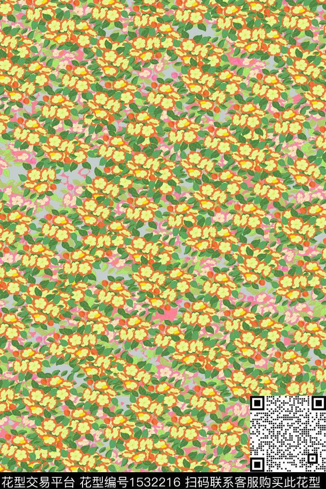 女装花卉小碎花数码印花华亿平台下载（图片编号: 1532216） - 瓦栏（Walan）