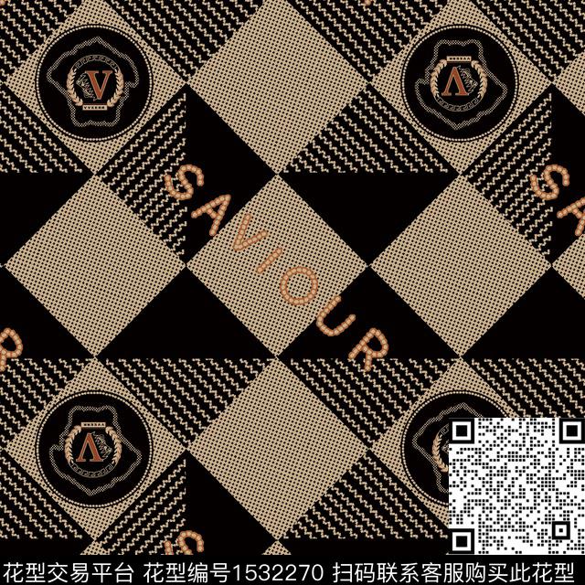 字母格子标志数码印花华亿平台下载（图片编号: 1532270） - 瓦栏（Walan）