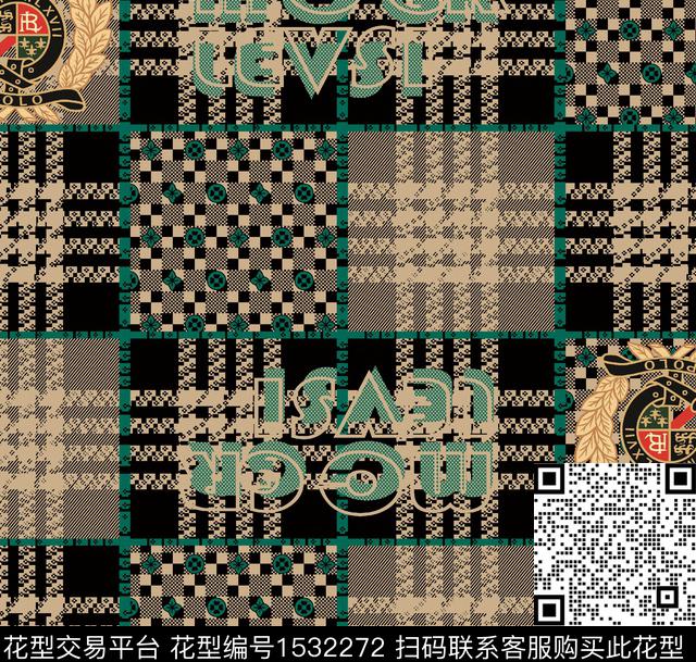 字母格子数码华亿平台数码印花华亿平台下载（图片编号: 1532272） - 瓦栏（Walan）