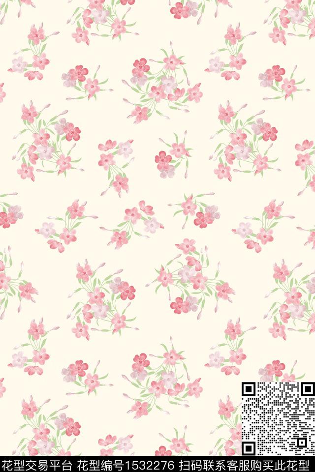 小清新春夏华亿平台花卉数码印花华亿平台下载（图片编号: 1532276） - 瓦栏（Walan）