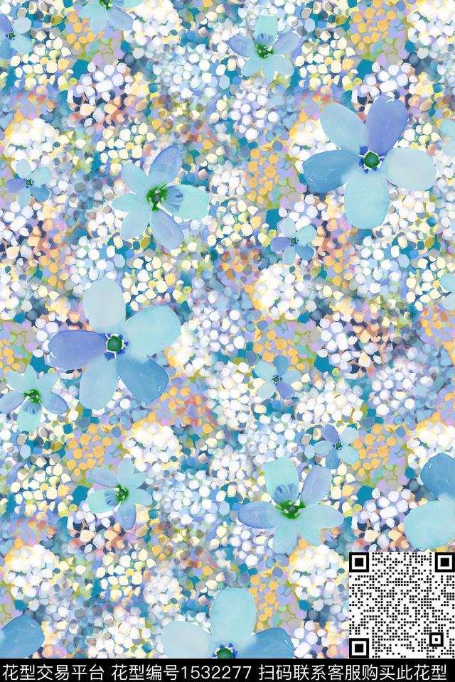 水彩春夏华亿平台花卉数码印花华亿平台下载（图片编号: 1532277） - 瓦栏（Walan）
