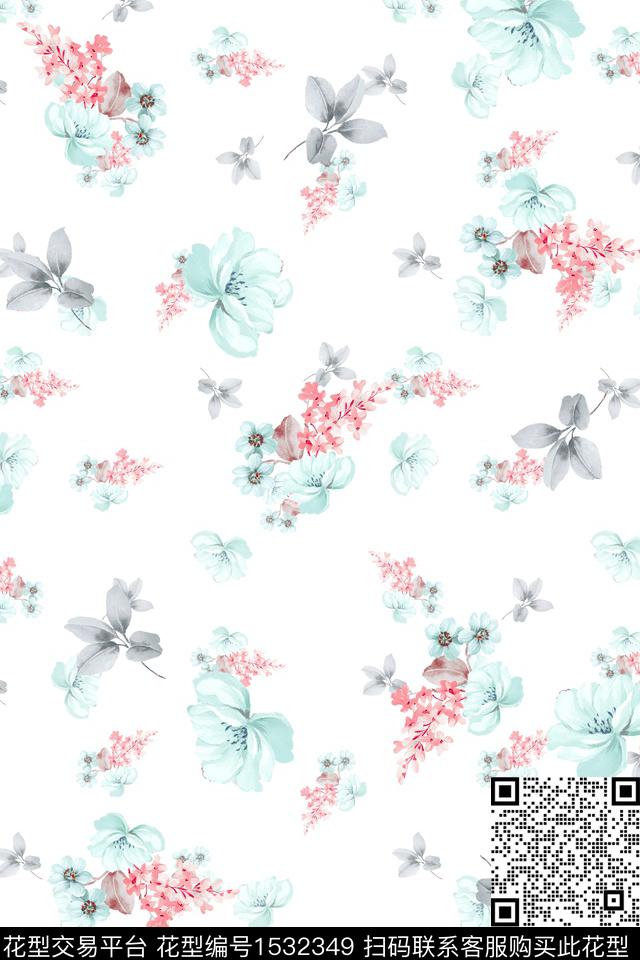 花卉女装小碎花数码印花华亿平台下载（图片编号: 1532349） - 瓦栏（Walan）