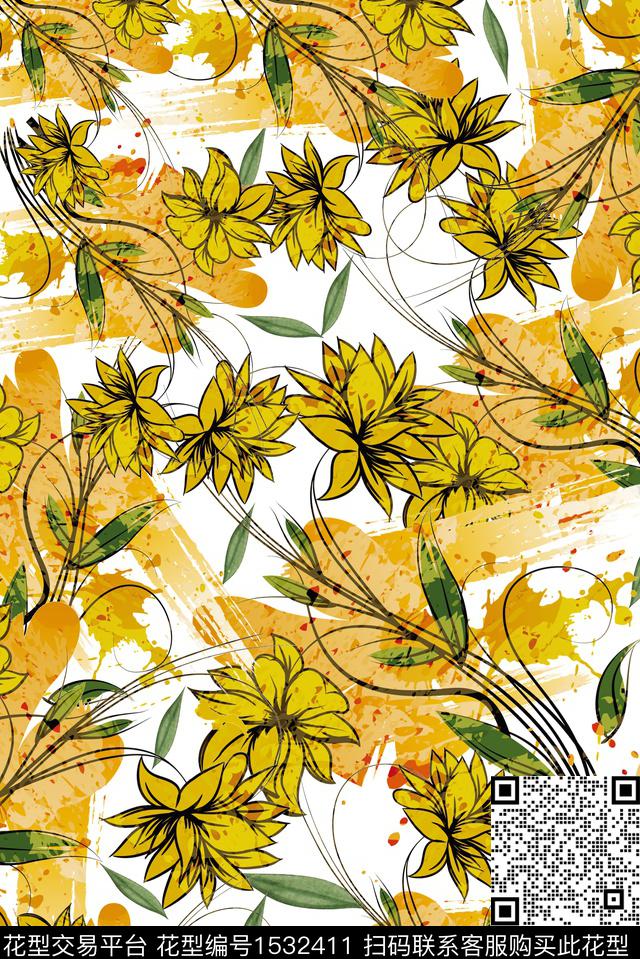 女装花卉数码华亿平台数码印花华亿平台下载（图片编号: 1532411） - 瓦栏（Walan）