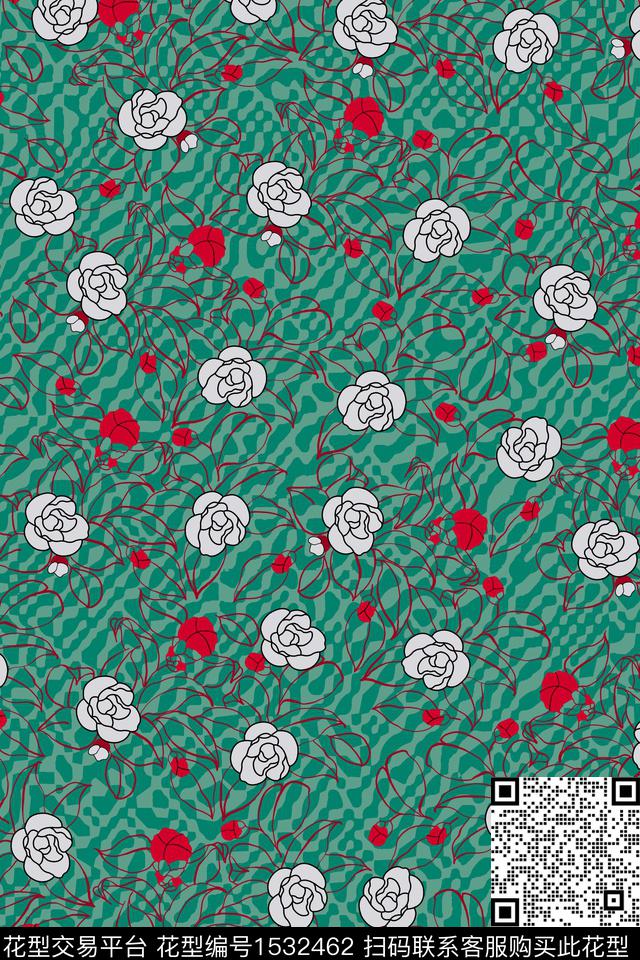 底纹花卉小碎花数码印花华亿平台下载（图片编号: 1532462） - 瓦栏（Walan）