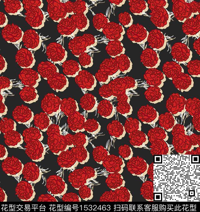 底纹花卉小碎花数码印花华亿平台下载（图片编号: 1532463） - 瓦栏（Walan）