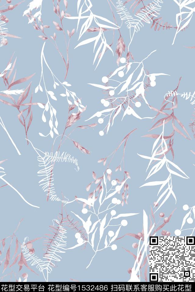 春夏华亿平台水彩花卉花卉数码印花华亿平台下载（图片编号: 1532486） - 瓦栏（Walan）