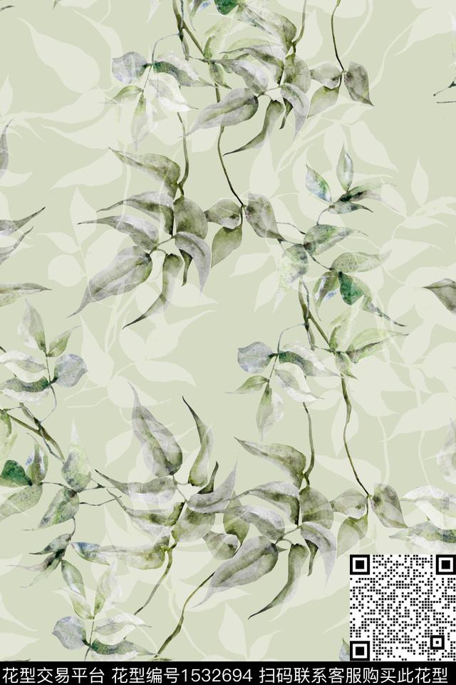 水彩满版女装数码印花华亿平台下载（图片编号: 1532694） - 瓦栏（Walan）