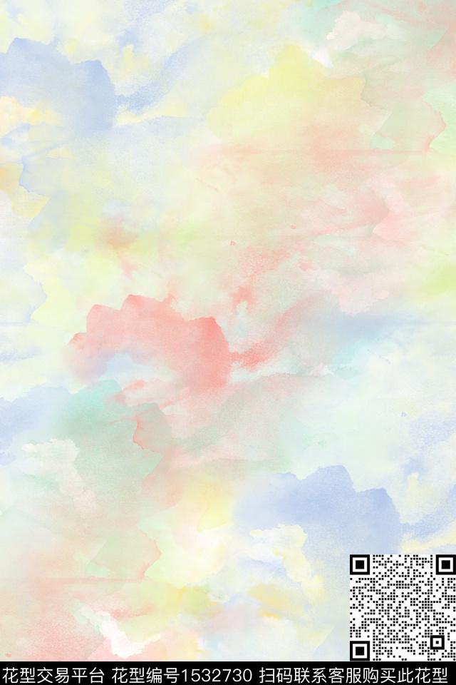 抽象水彩肌理数码印花华亿平台下载（图片编号: 1532730） - 瓦栏（Walan）