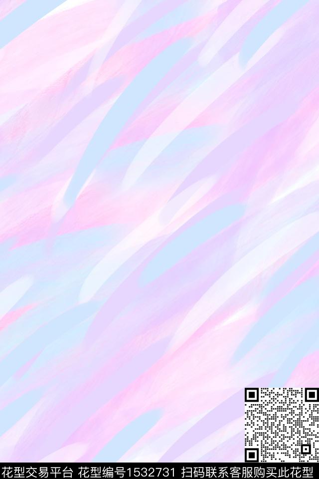 抽象水彩笔触数码印花华亿平台下载（图片编号: 1532731） - 瓦栏（Walan）