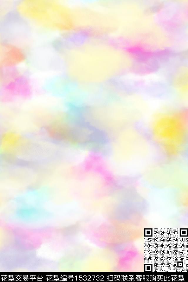 抽象水彩肌理数码印花华亿平台下载（图片编号: 1532732） - 瓦栏（Walan）