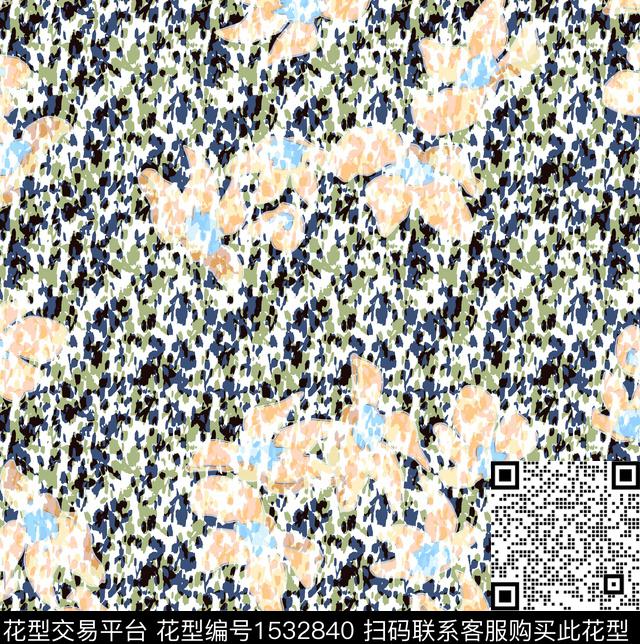 女装花卉连衣裙数码印花华亿平台下载（图片编号: 1532840） - 瓦栏（Walan）