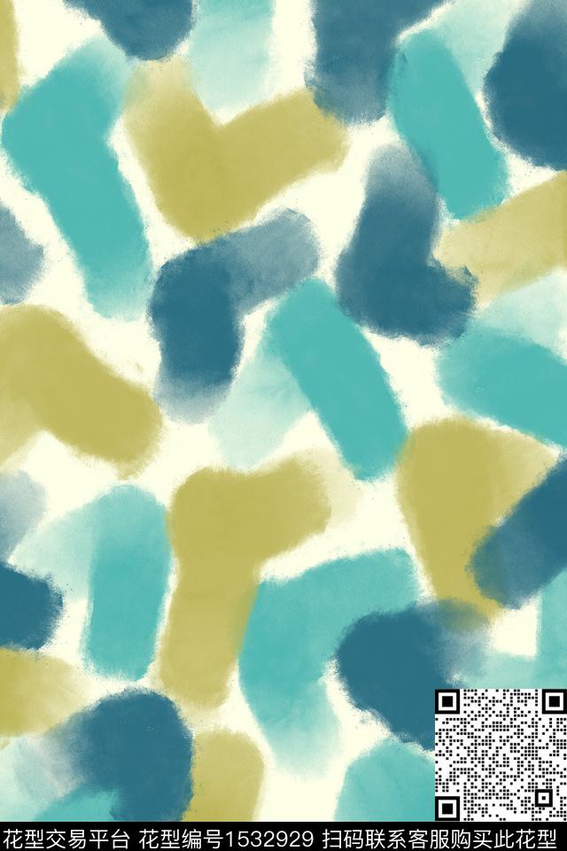 水彩笔触复古数码印花华亿平台下载（图片编号: 1532929） - 瓦栏（Walan）