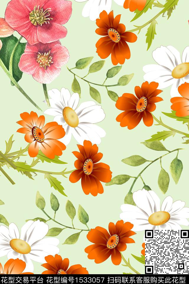 花卉数码华亿平台女装数码印花华亿平台下载（图片编号: 1533057） - 瓦栏（Walan）