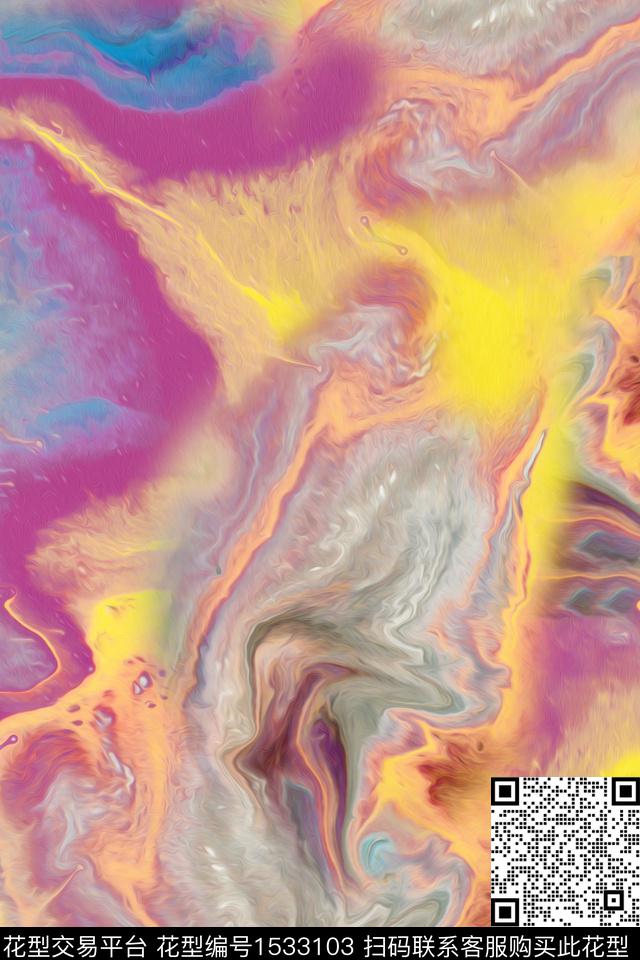 水彩抽象肌理数码印花华亿平台下载（图片编号: 1533103） - 瓦栏（Walan）