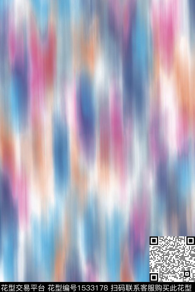 抽象肌理女装数码印花华亿平台下载（图片编号: 1533178） - 瓦栏（Walan）