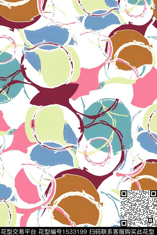 抽象几何数码印花华亿平台下载（图片编号: 1533199） - 瓦栏（Walan）