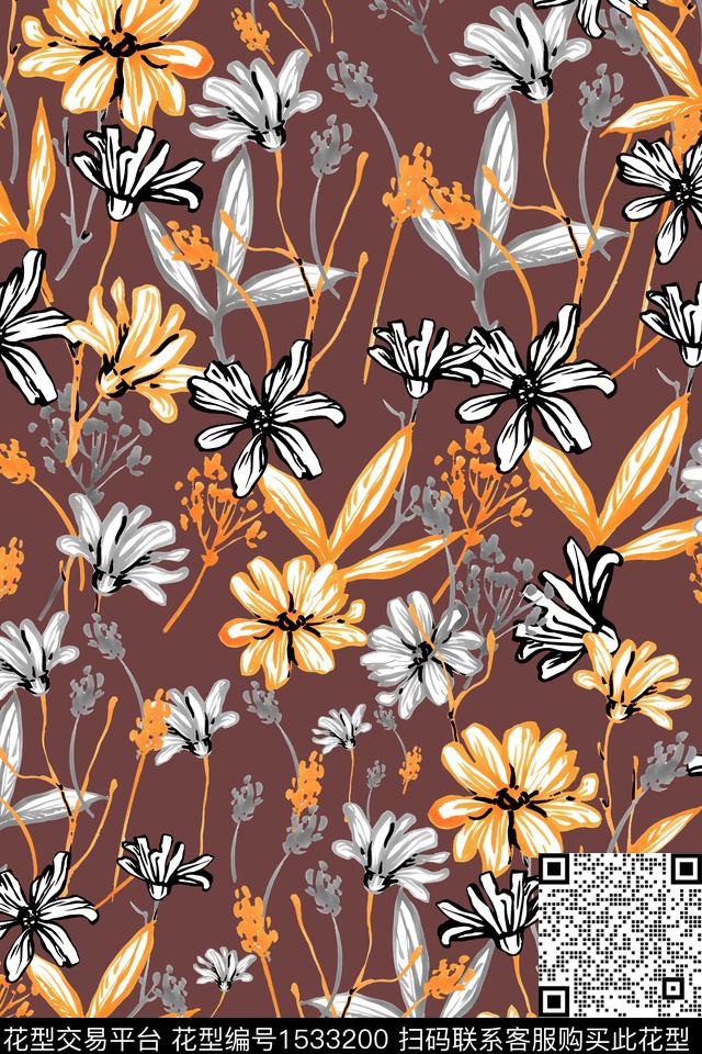 女装花卉小碎花数码印花华亿平台下载（图片编号: 1533200） - 瓦栏（Walan）