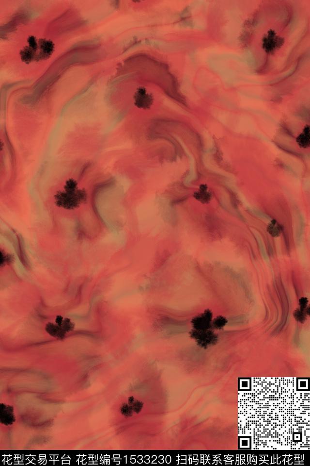 肌理复古抽象数码印花华亿平台下载（图片编号: 1533230） - 瓦栏（Walan）