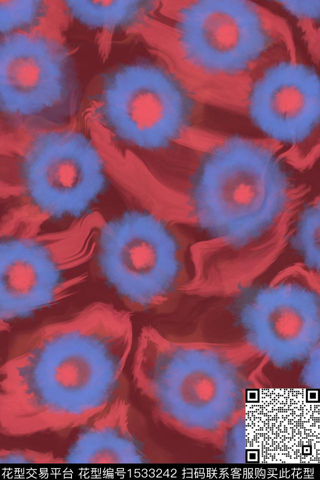 复古抽象肌理数码印花华亿平台下载（图片编号: 1533242） - 瓦栏（Walan）