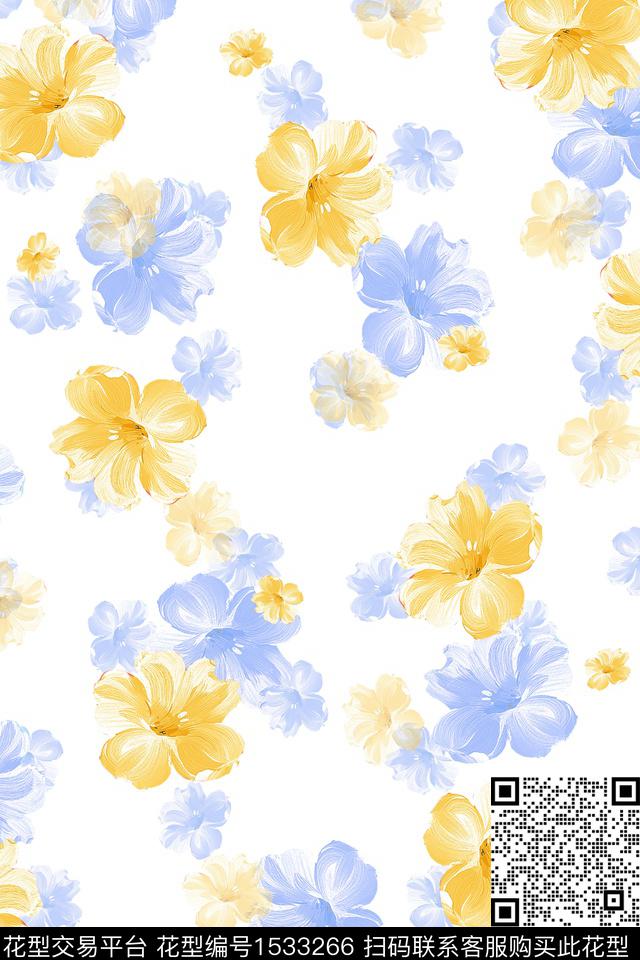 花卉小碎花女装数码印花华亿平台下载（图片编号: 1533266） - 瓦栏（Walan）