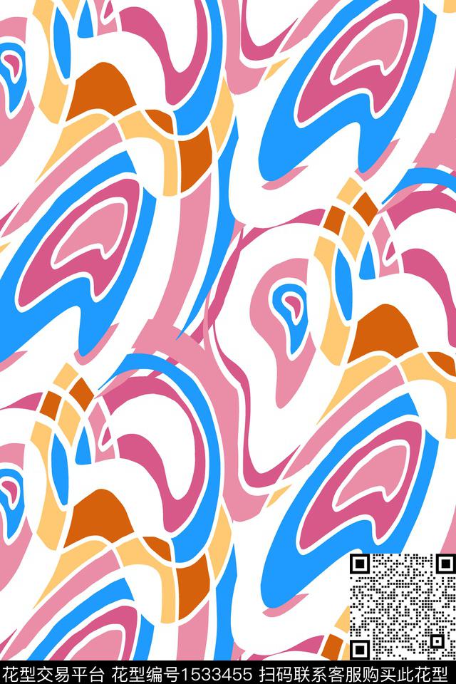 淑女几何简约数码印花华亿平台下载（图片编号: 1533455） - 瓦栏（Walan）