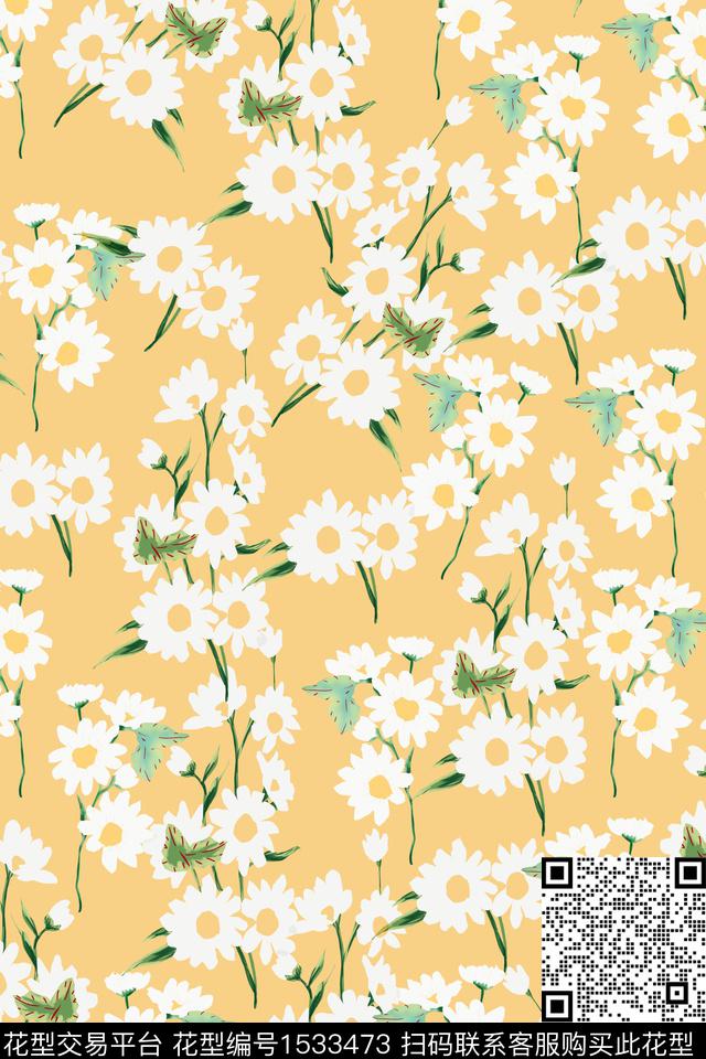 春夏华亿平台水彩花卉花卉数码印花华亿平台下载（图片编号: 1533473） - 瓦栏（Walan）