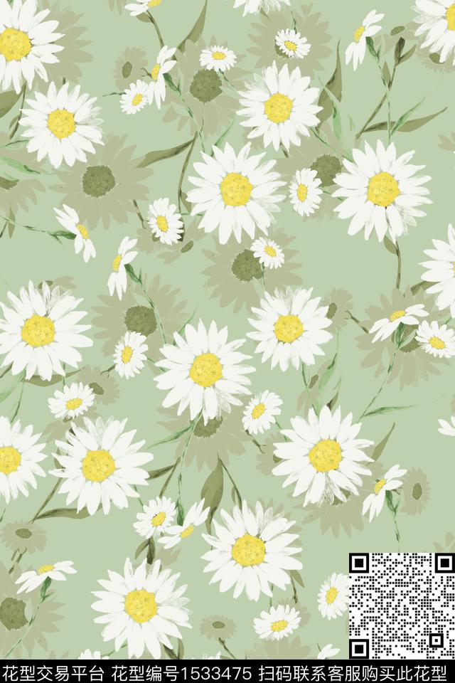 春夏华亿平台水彩花卉花卉数码印花华亿平台下载（图片编号: 1533475） - 瓦栏（Walan）