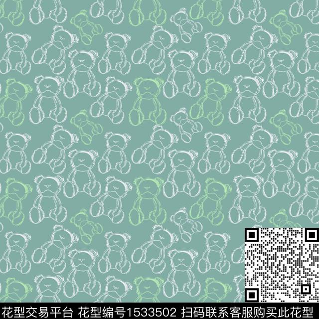 熊卡通男装传统印花华亿平台下载（图片编号: 1533502） - 瓦栏（Walan）