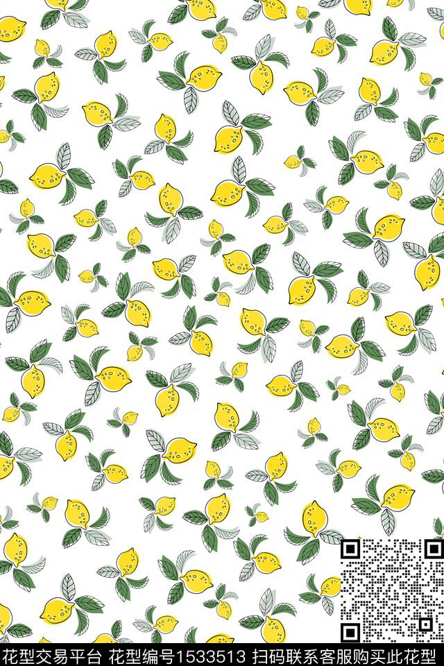 小清新年轻女性水果数码印花华亿平台下载（图片编号: 1533513） - 瓦栏（Walan）