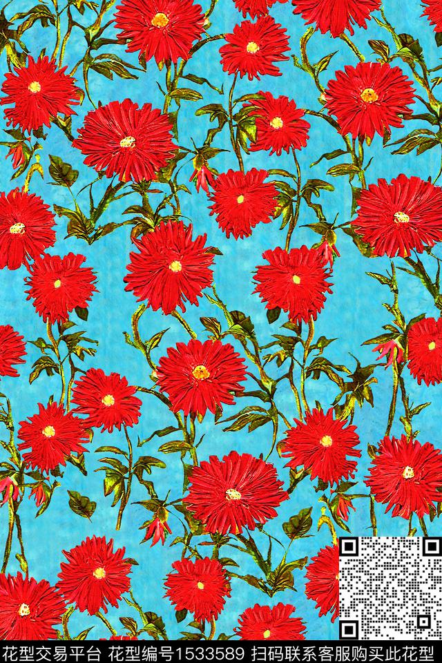 花卉小碎花数码印花华亿平台下载（图片编号: 1533589） - 瓦栏（Walan）