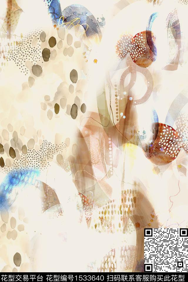 女装抽象数码印花数码印花华亿平台下载（图片编号: 1533640） - 瓦栏（Walan）