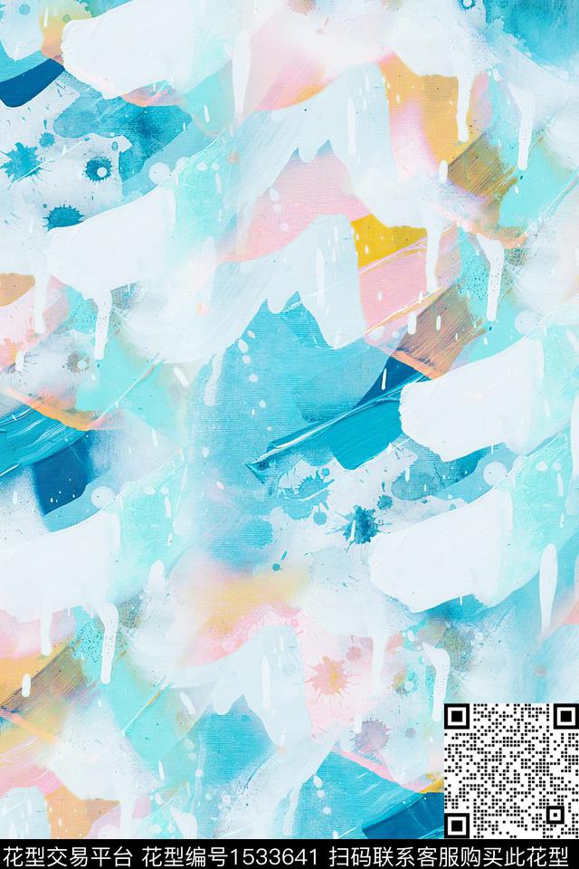 女装抽象数码印花数码印花华亿平台下载（图片编号: 1533641） - 瓦栏（Walan）