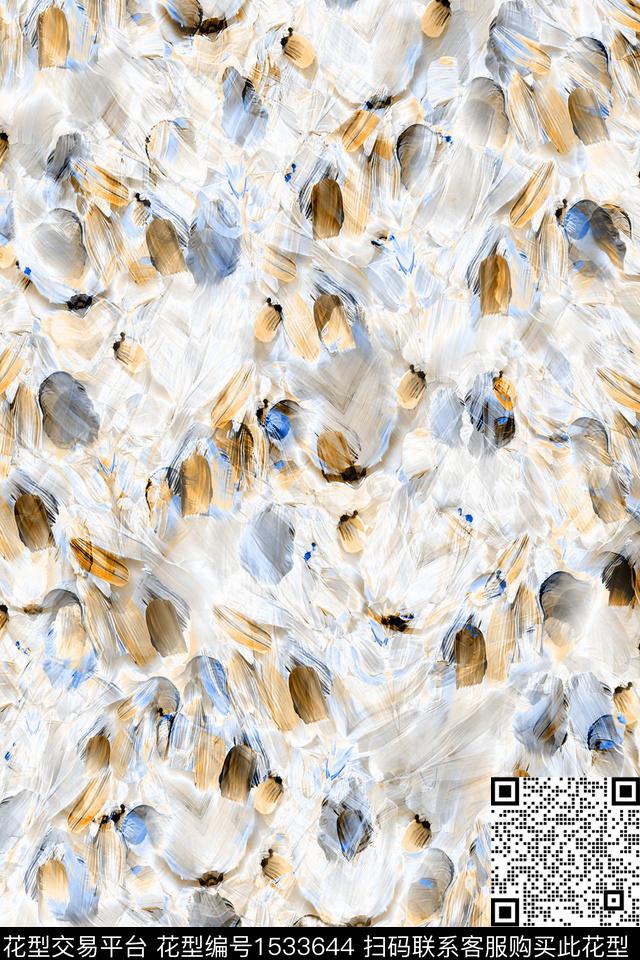 抽象肌理女装数码印花华亿平台下载（图片编号: 1533644） - 瓦栏（Walan）