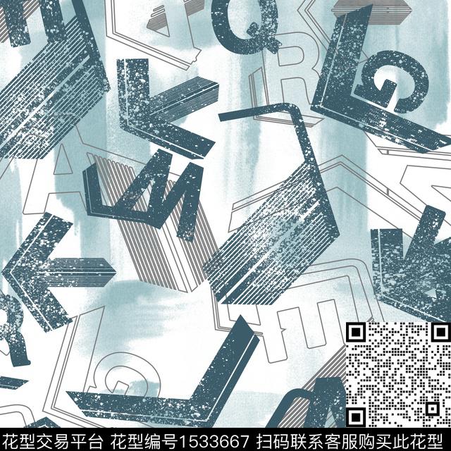 字母男装简约传统印花华亿平台下载（图片编号: 1533667） - 瓦栏（Walan）