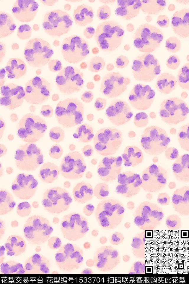 少女抽象花卉数码印花华亿平台下载（图片编号: 1533704） - 瓦栏（Walan）