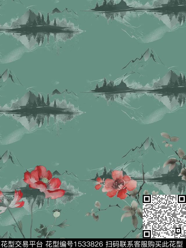 植物花卉数码华亿平台数码印花华亿平台下载（图片编号: 1533826） - 瓦栏（Walan）