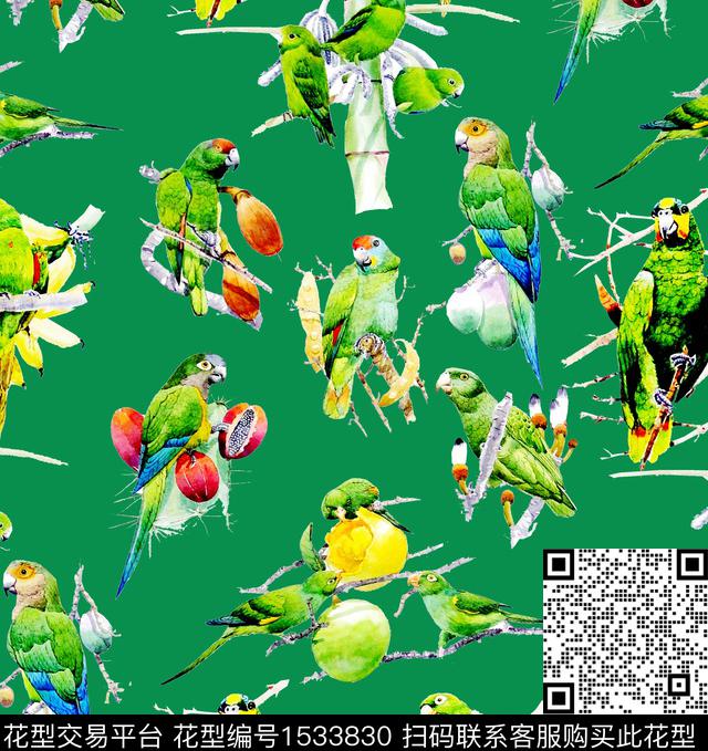 鹦鹉流行色2024春夏数码印花华亿平台下载（图片编号: 1533830） - 瓦栏（Walan）