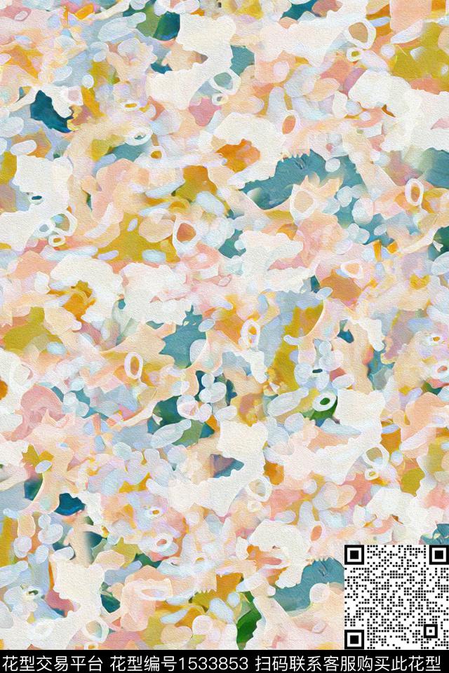 肌理抽象女装数码印花华亿平台下载（图片编号: 1533853） - 瓦栏（Walan）