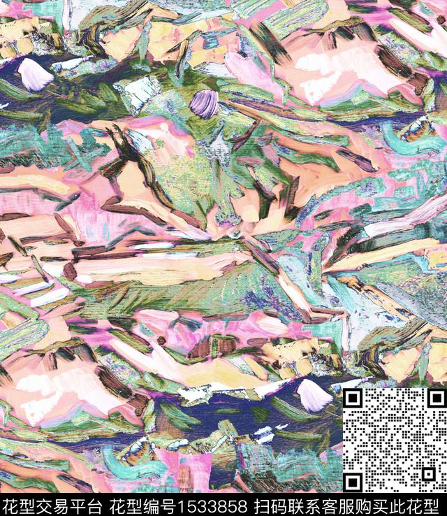 抽象肌理粉红数码印花华亿平台下载（图片编号: 1533858） - 瓦栏（Walan）