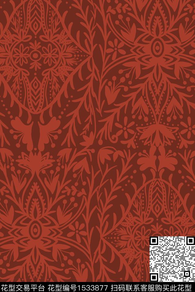 民族风简约中老年数码印花华亿平台下载（图片编号: 1533877） - 瓦栏（Walan）